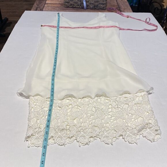 Ivory color 2piece slip dress with lace bottom size 12 by Jeffery & Dara - Picture 9 of 12
